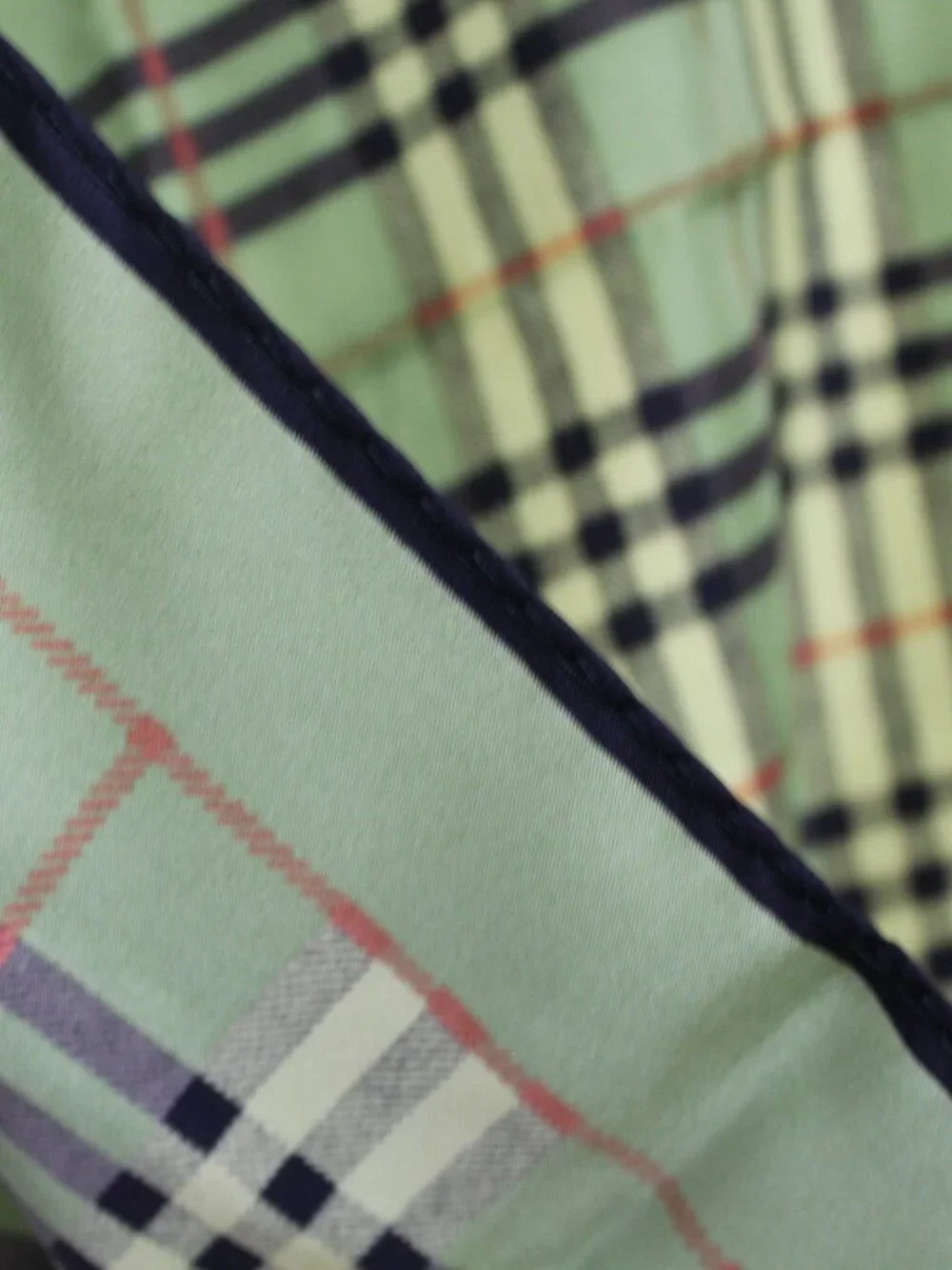 Green‎ Tartan Plaid Silk Scarf Square 34” Classic Preppy Equestrian